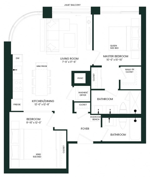 a floor plan of a house with an open floor plan